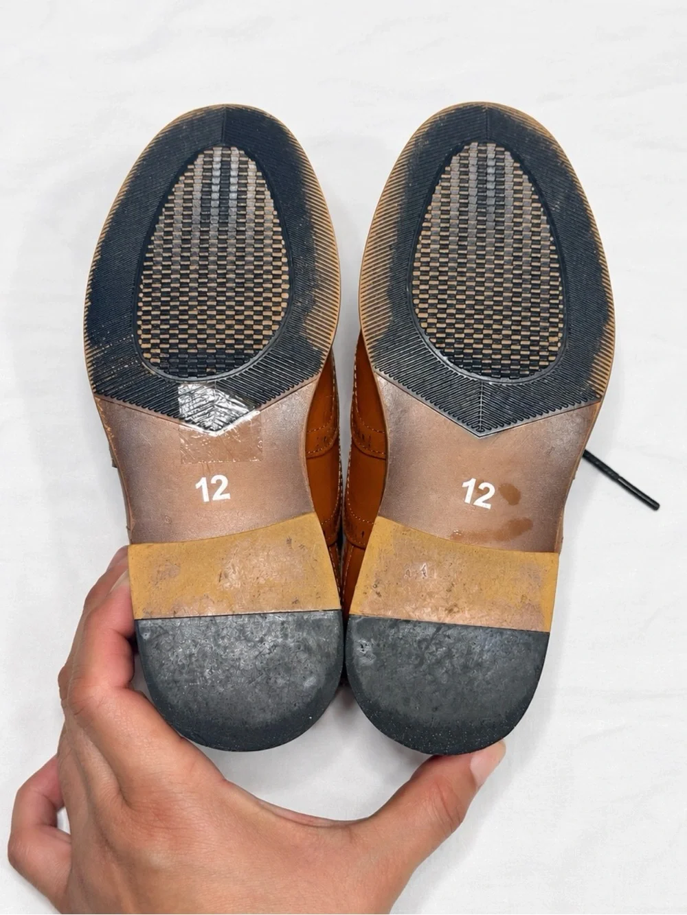 Bruno Marc Boys Cognac Brown Wingtip Oxford Dress Shoes Size 12